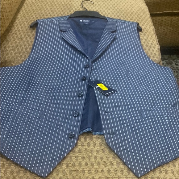 Daniel Cremieux Blue Striped Vest - Picture 1 of 5